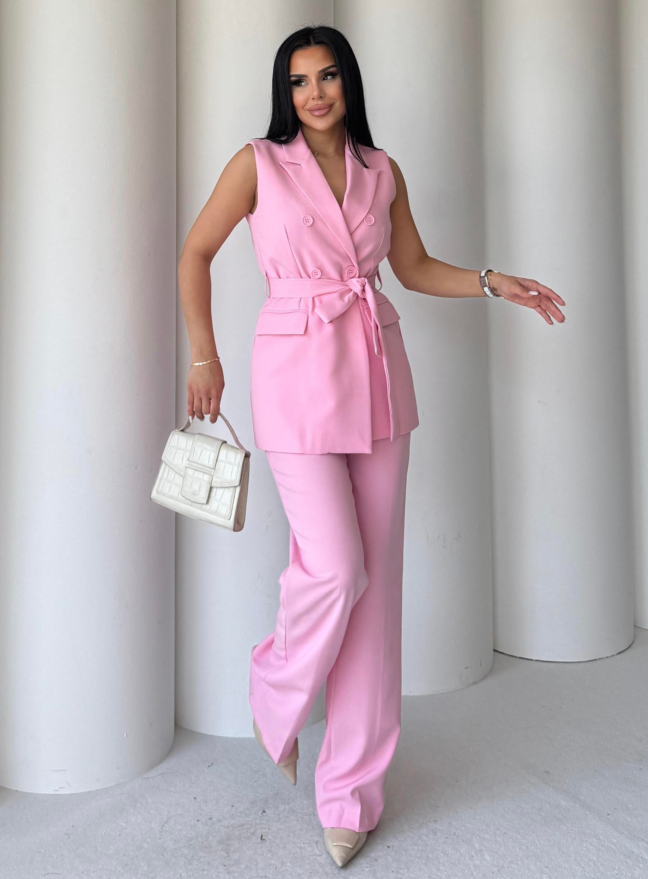 Katy İkili Yelekli Takım Pembe