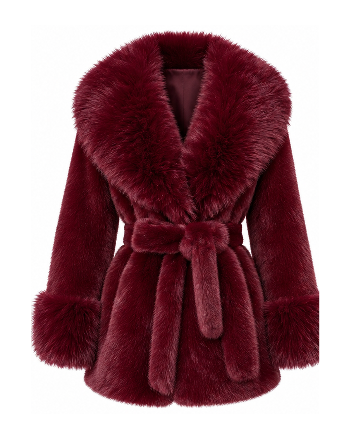 Laty İthal Angora Kürk Kısa Bordo