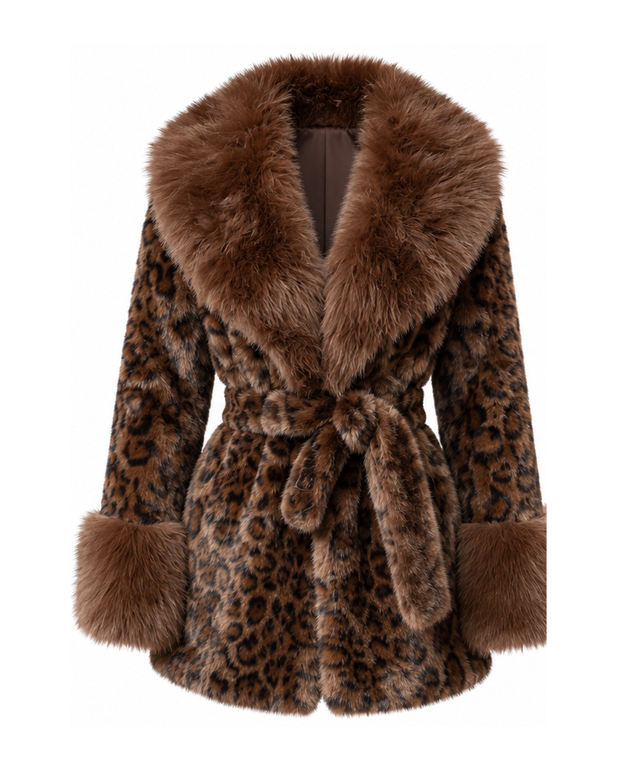 Laty İthal Angora Kürk Kısa Leopar Desen