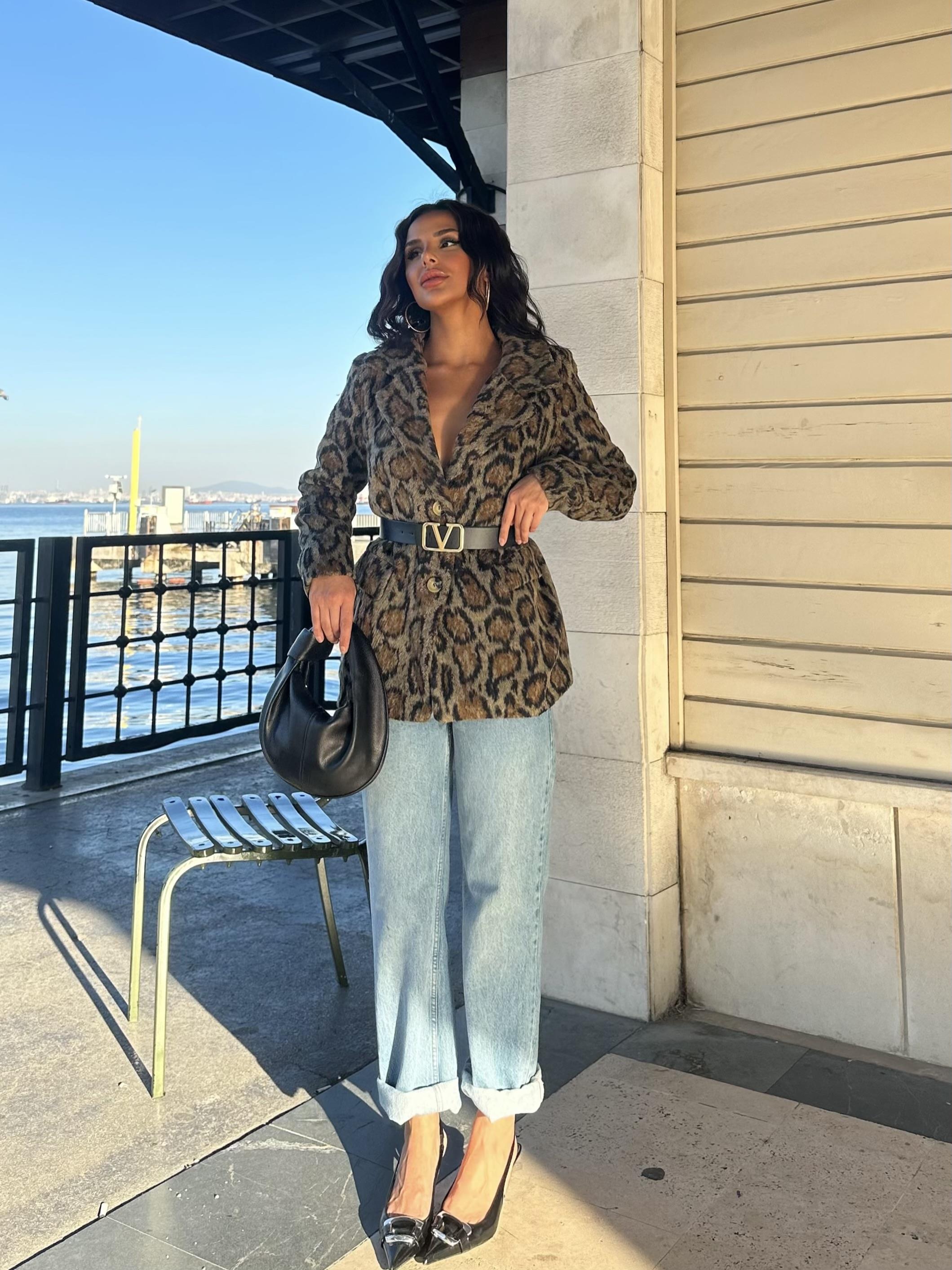 Leylandi Kaşe Ceket Leopar · 4