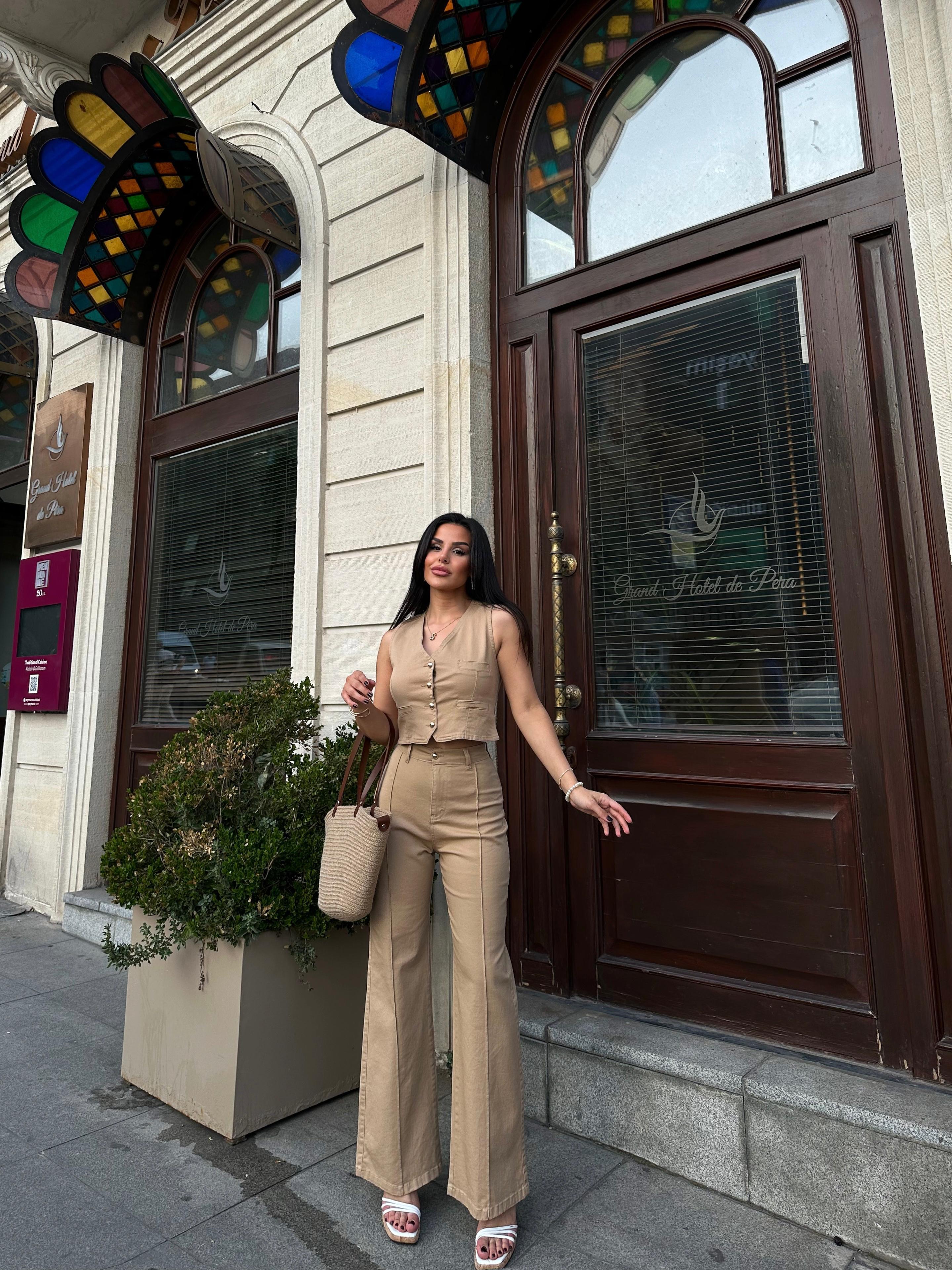London Denim Yelekli Takım Bej · 4