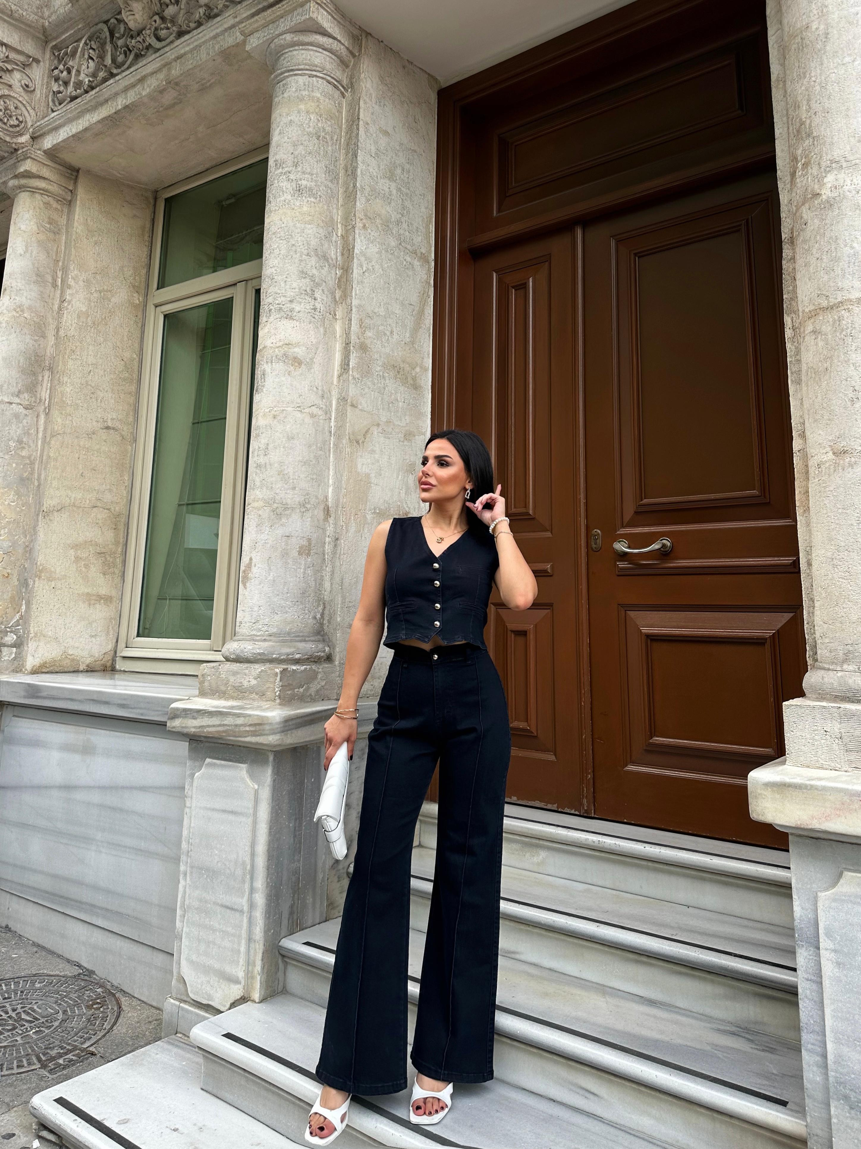 London Denim Yelekli Takım Siyah · 3