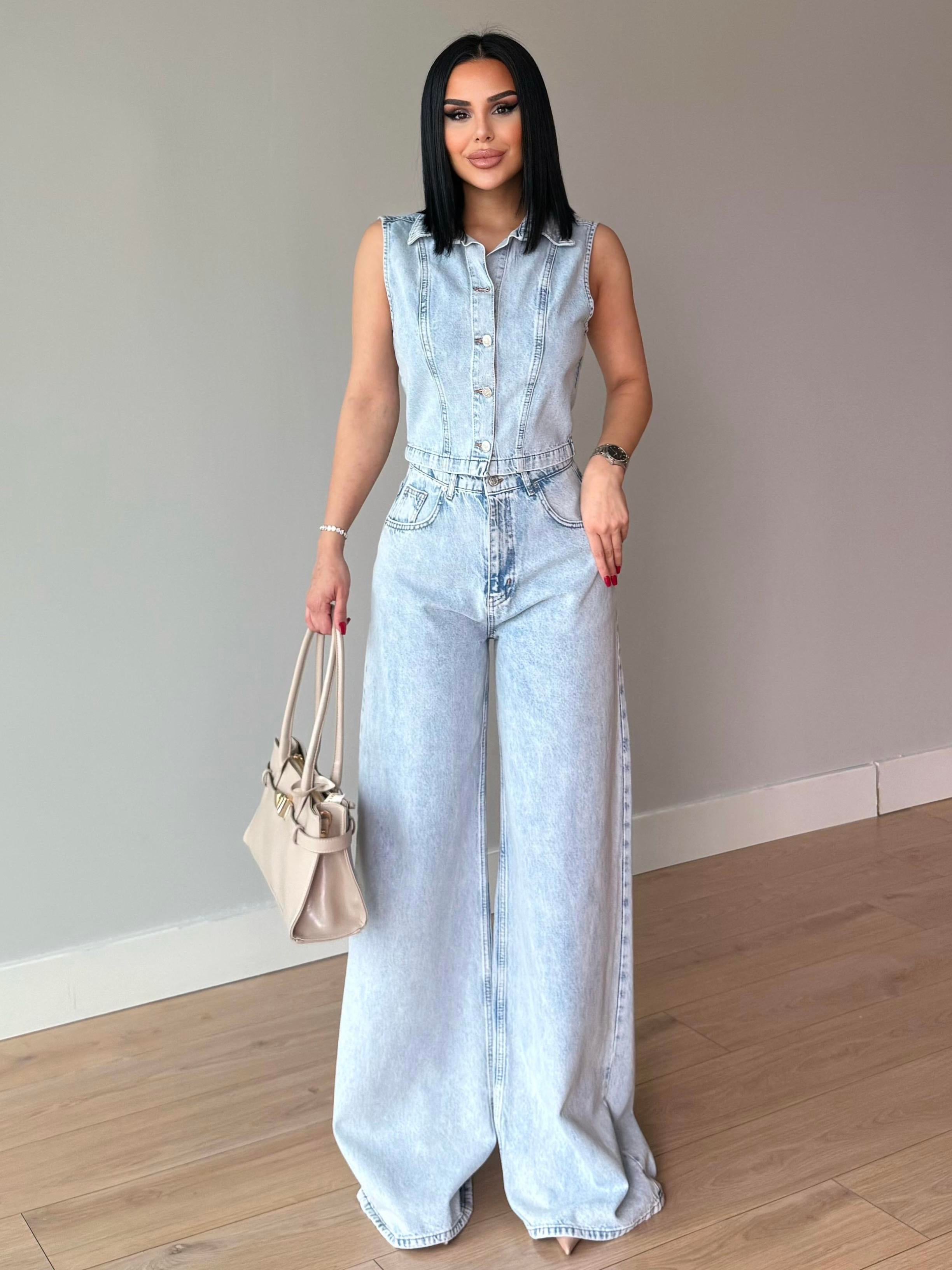 Madris İkili Denim Takım Mavi