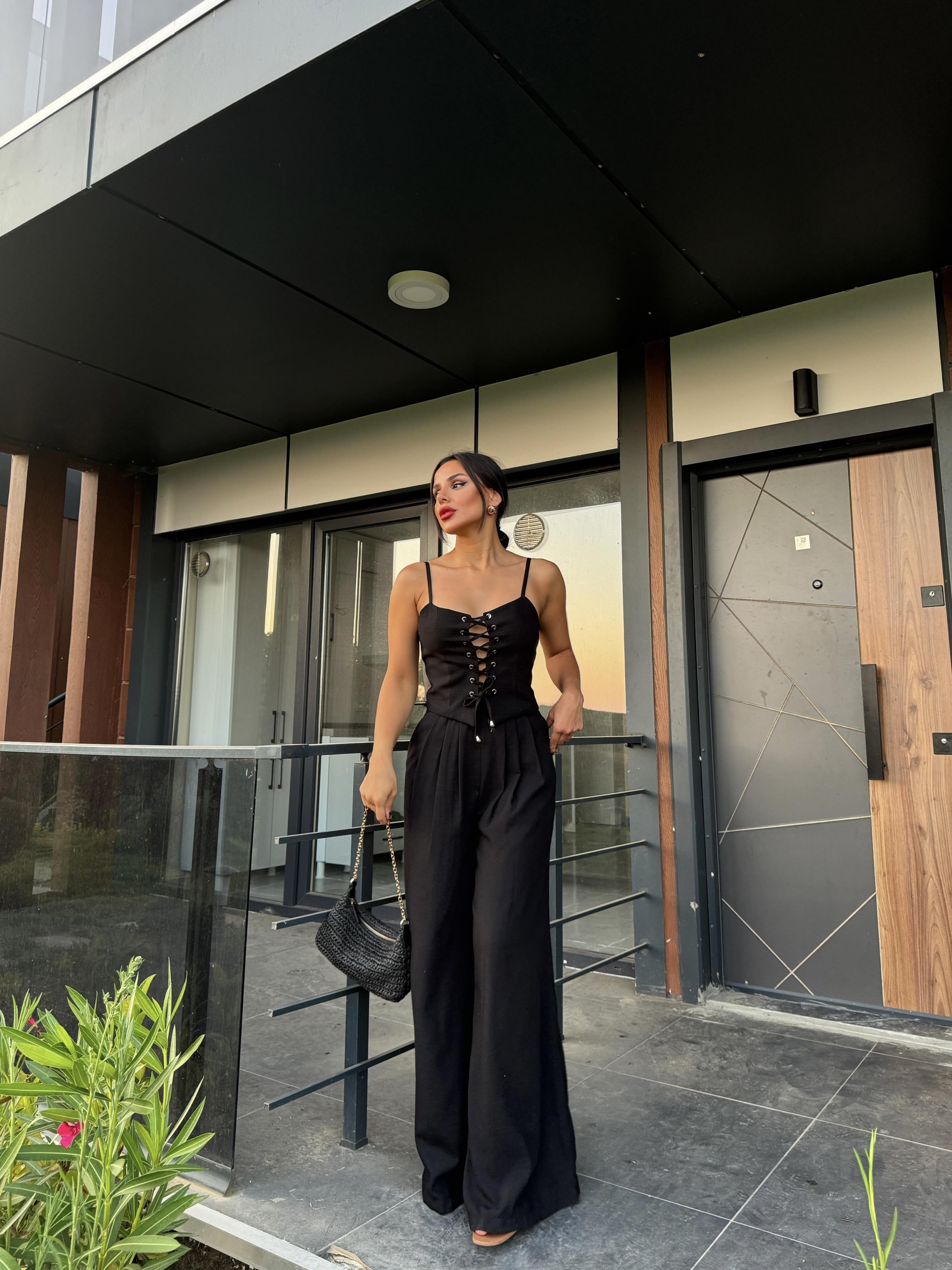 Mekenzi Crop Takım Siyah