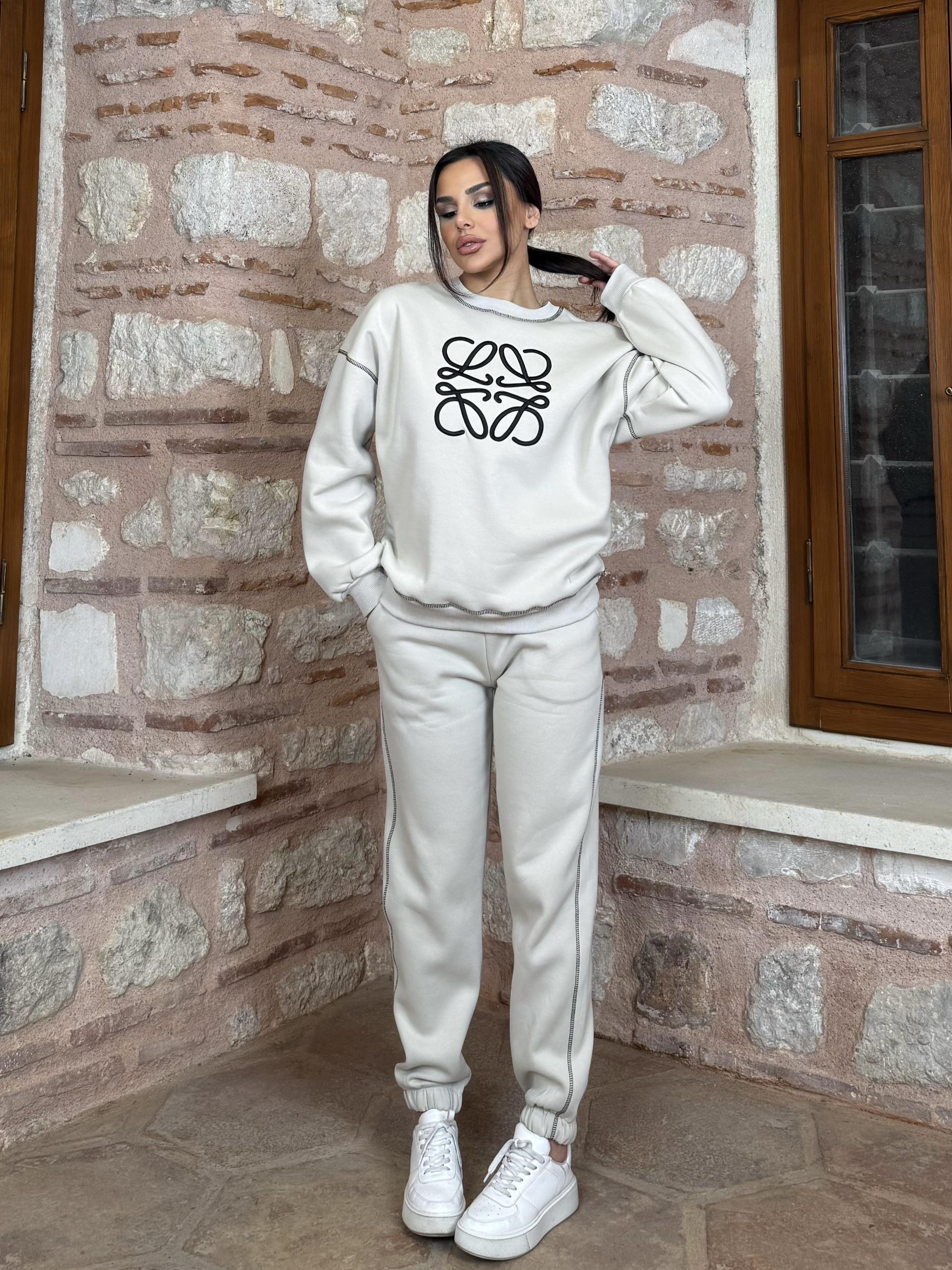 Misha 3 İplik Sweatshirt Takım Bej · 2
