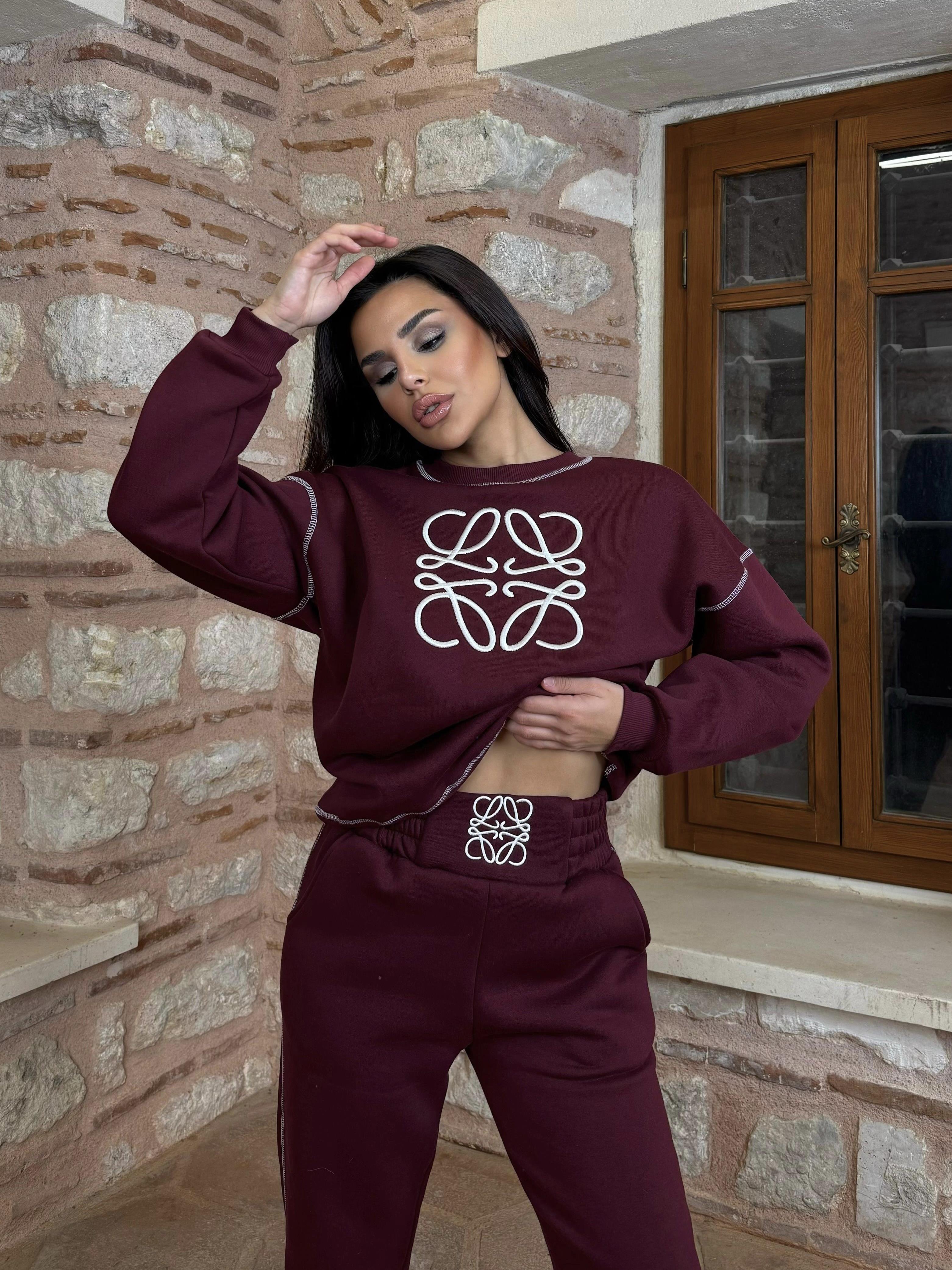 Misha 3 İplik Sweatshirt Takım Bordo · 3