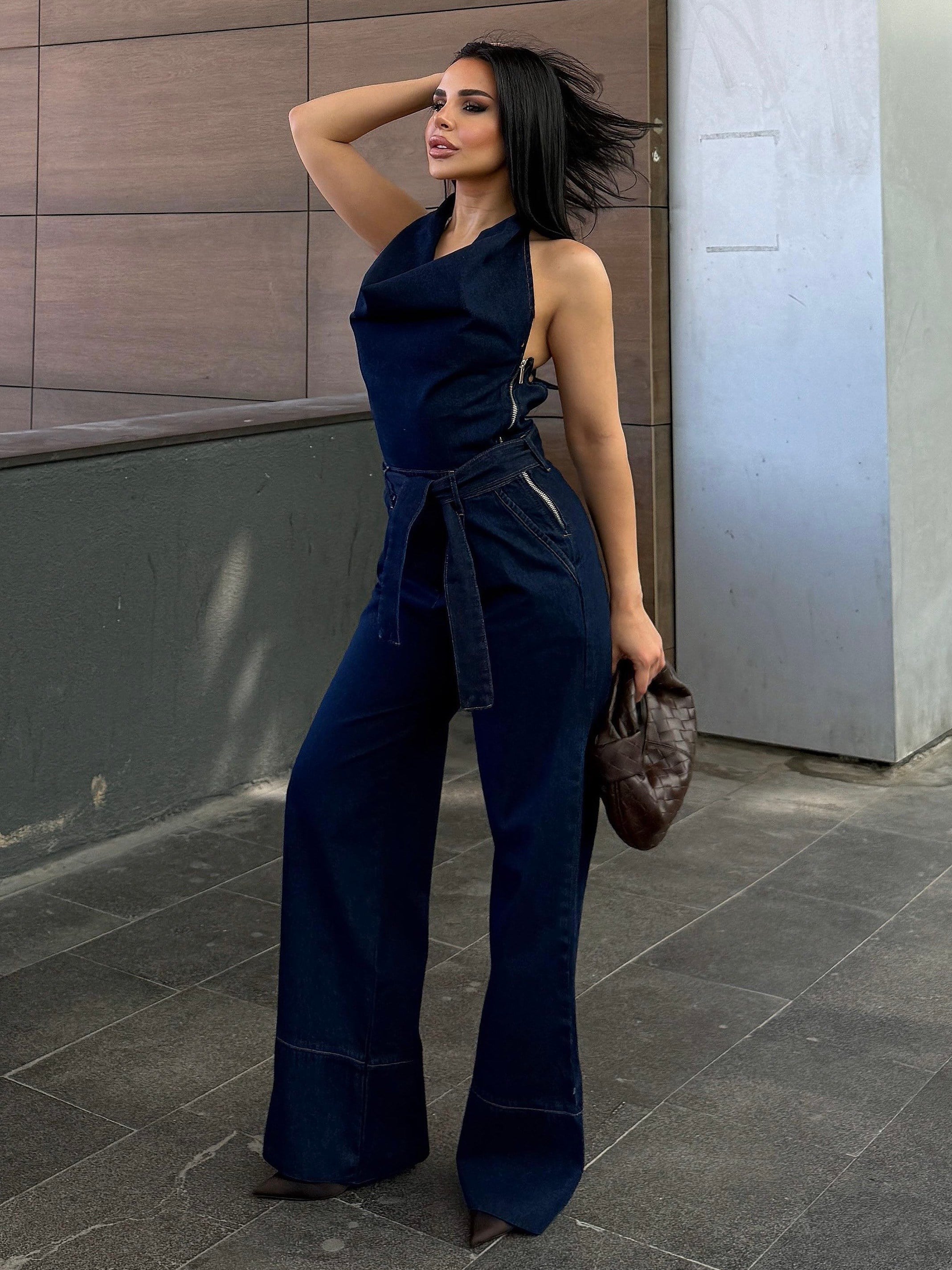 Nilsa Denim Tulum Lacivert