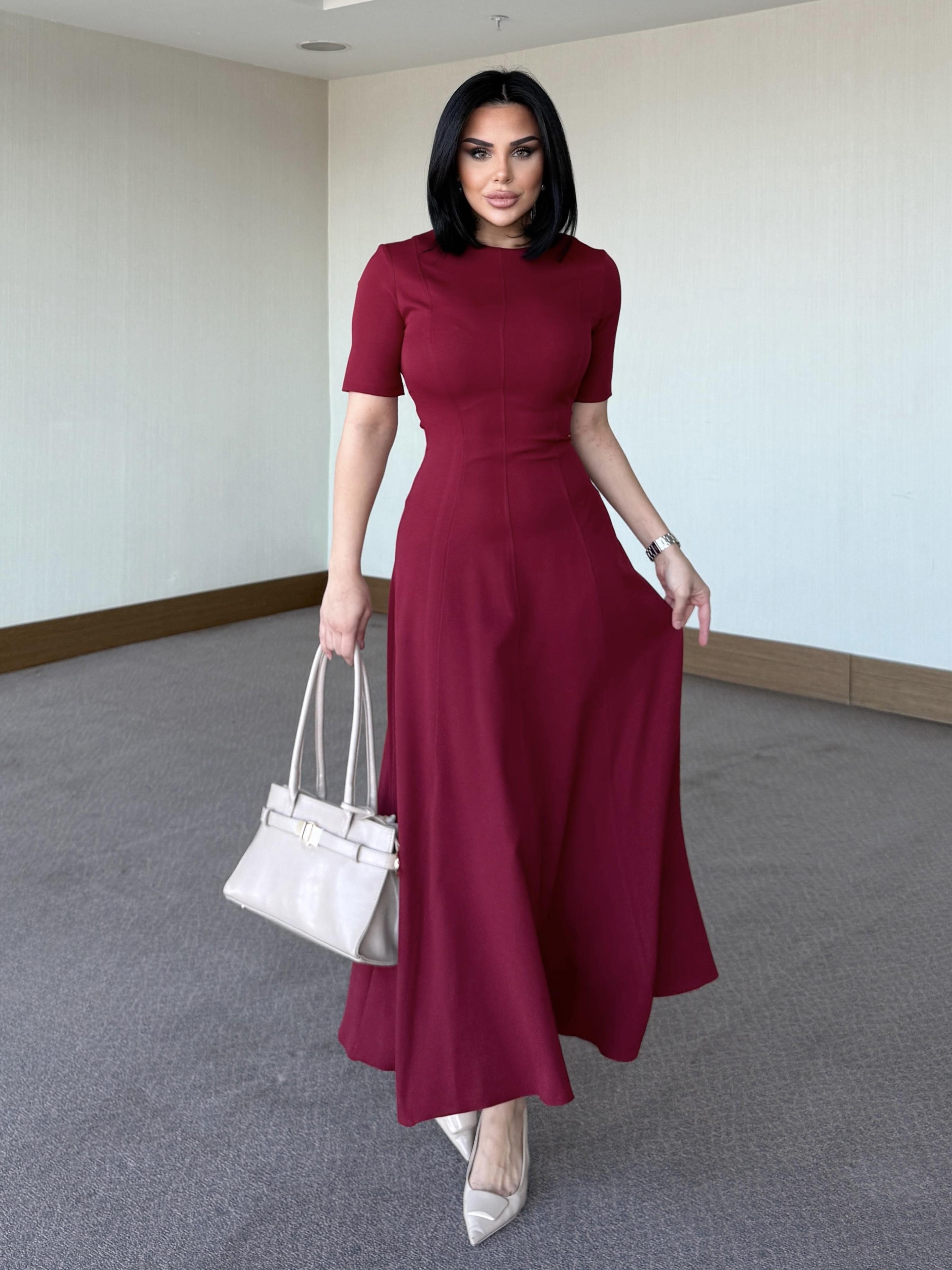 Olgata Elbise Bordo