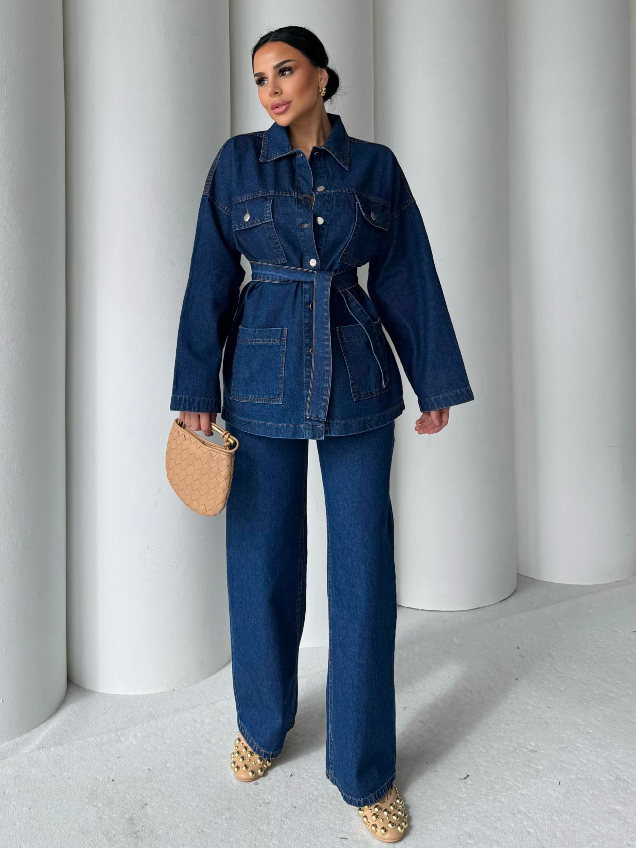 Opey İkili Denim Takım Mavi