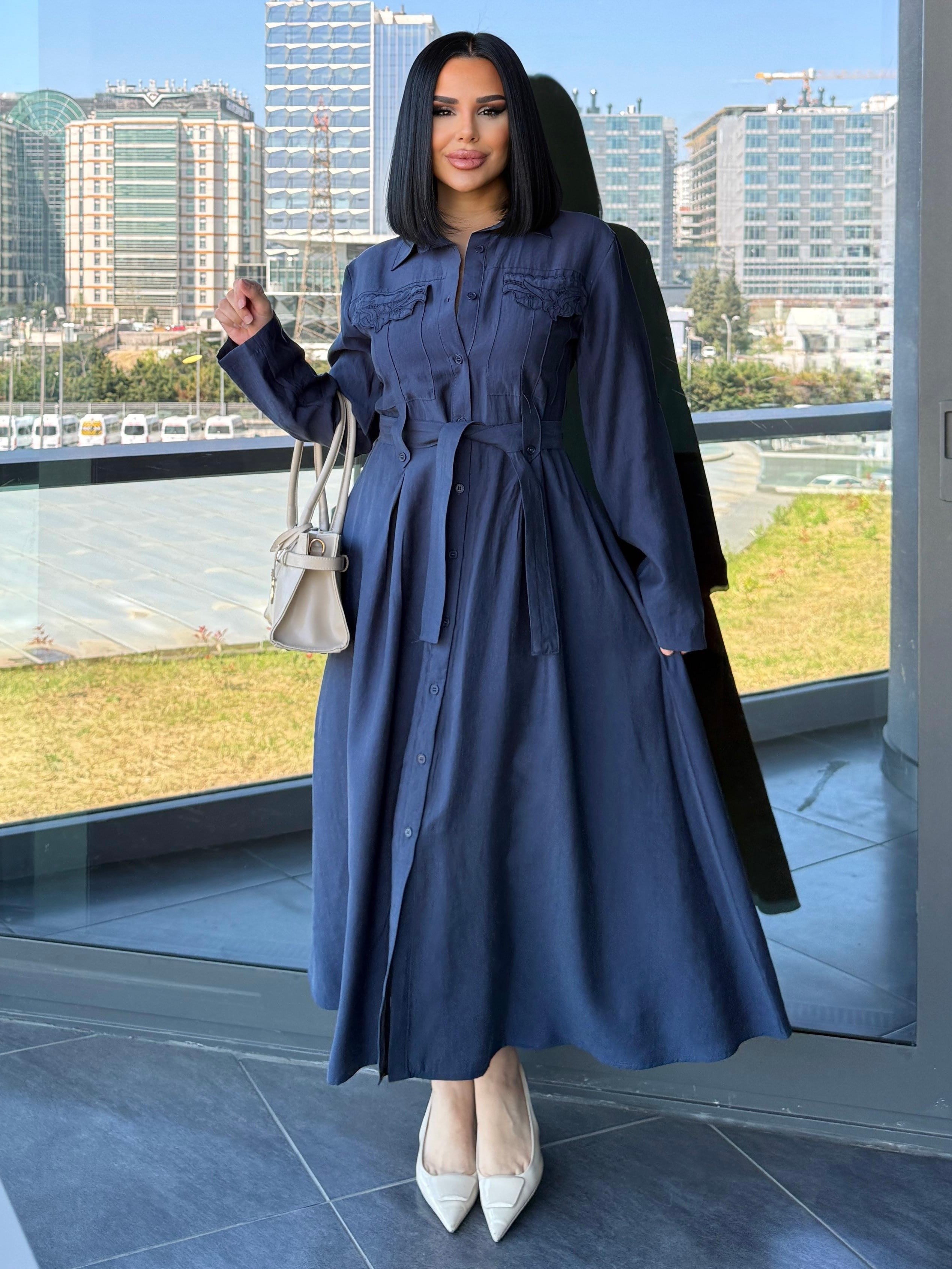 Periva Elbise Lacivert