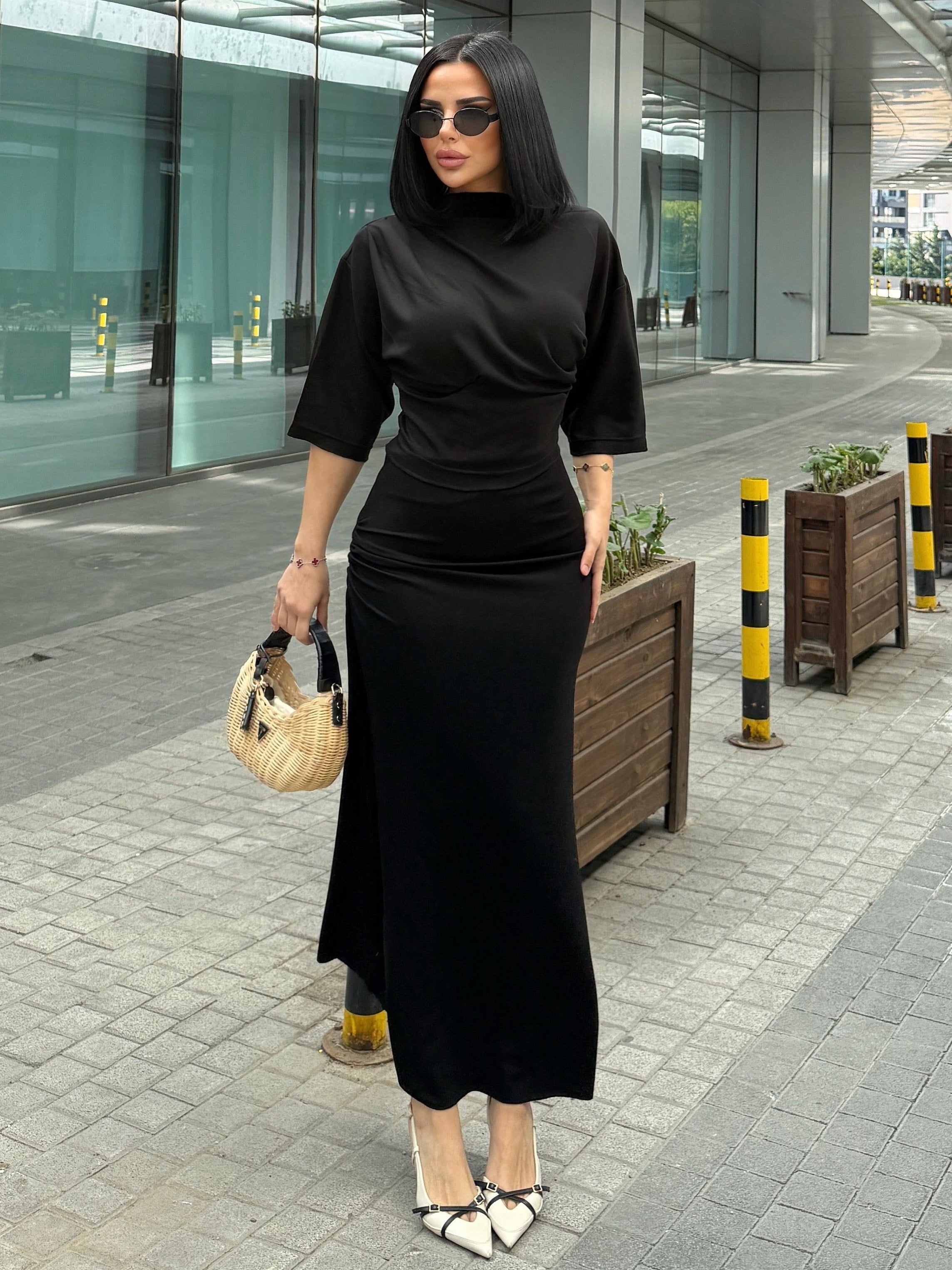 Retto Tasarım Etekli Takım Siyah