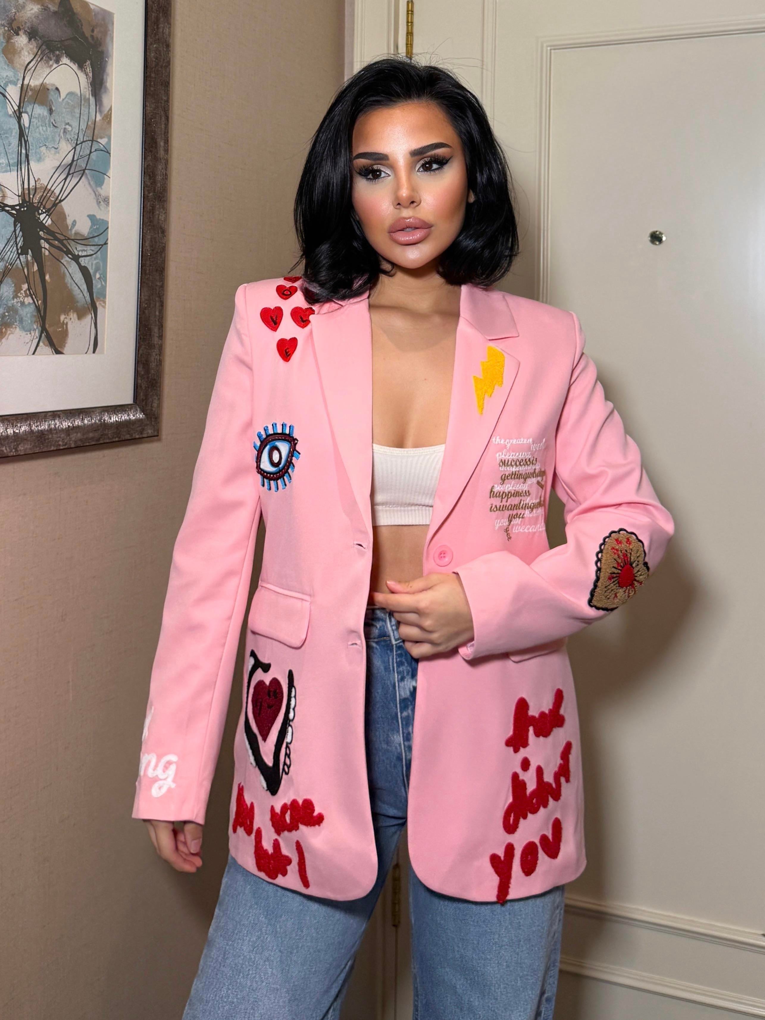 Rubia Tasarım Blazer Ceket Pembe 