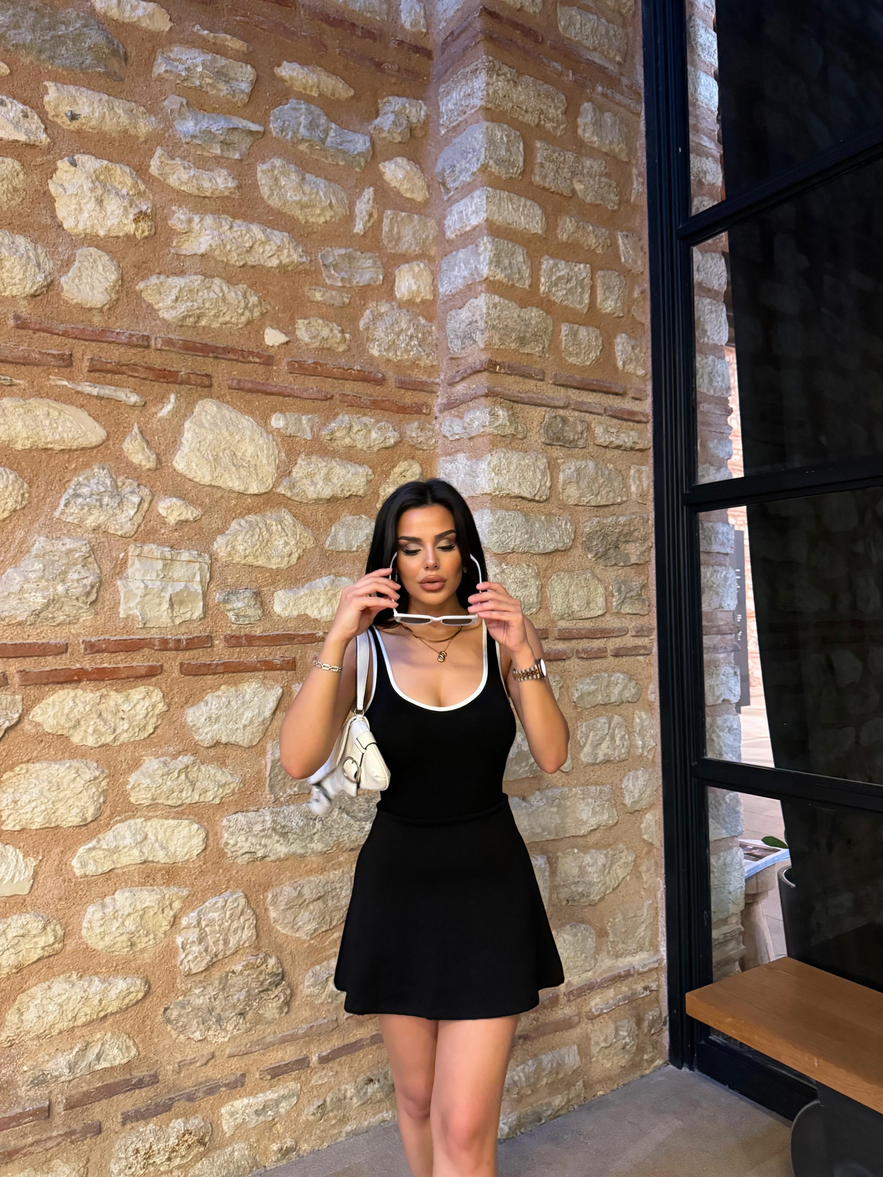 Sportif Şortlu Modal Elbise Siyah · 2