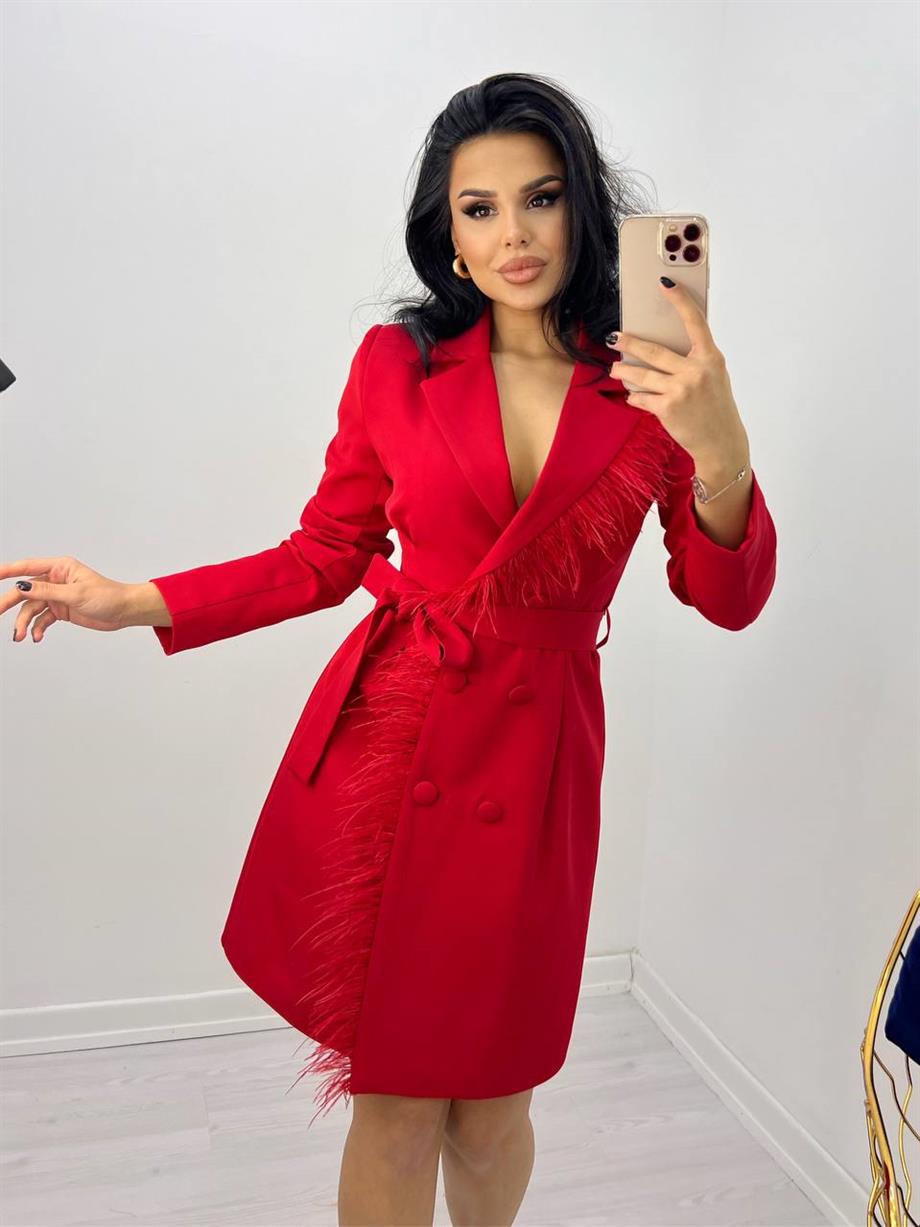 Stella Ceket Elbise Kırmızı