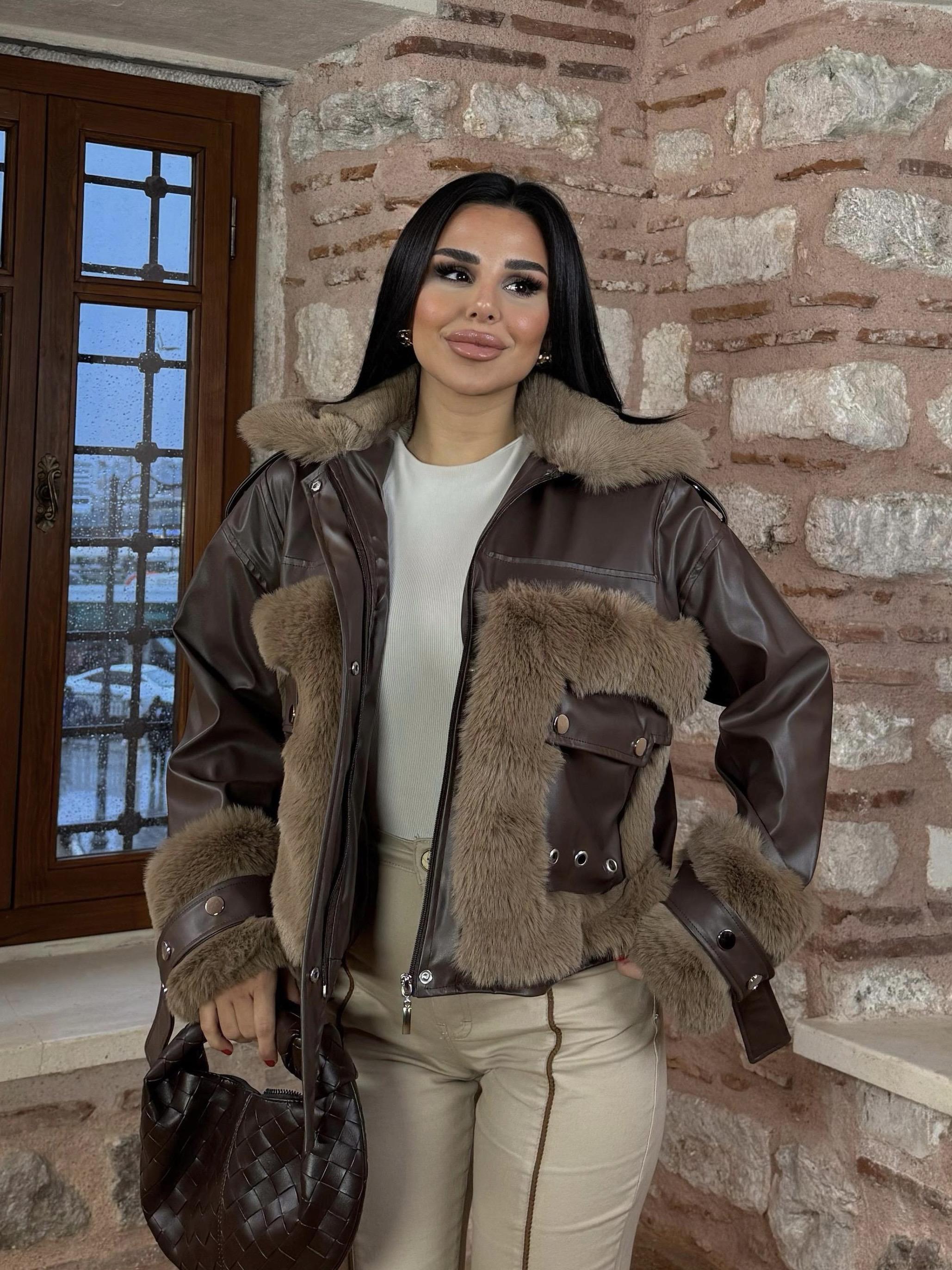 50着限定　fuga Mouton leather fur jacket 00 Kürk Detaylı Deri Mont