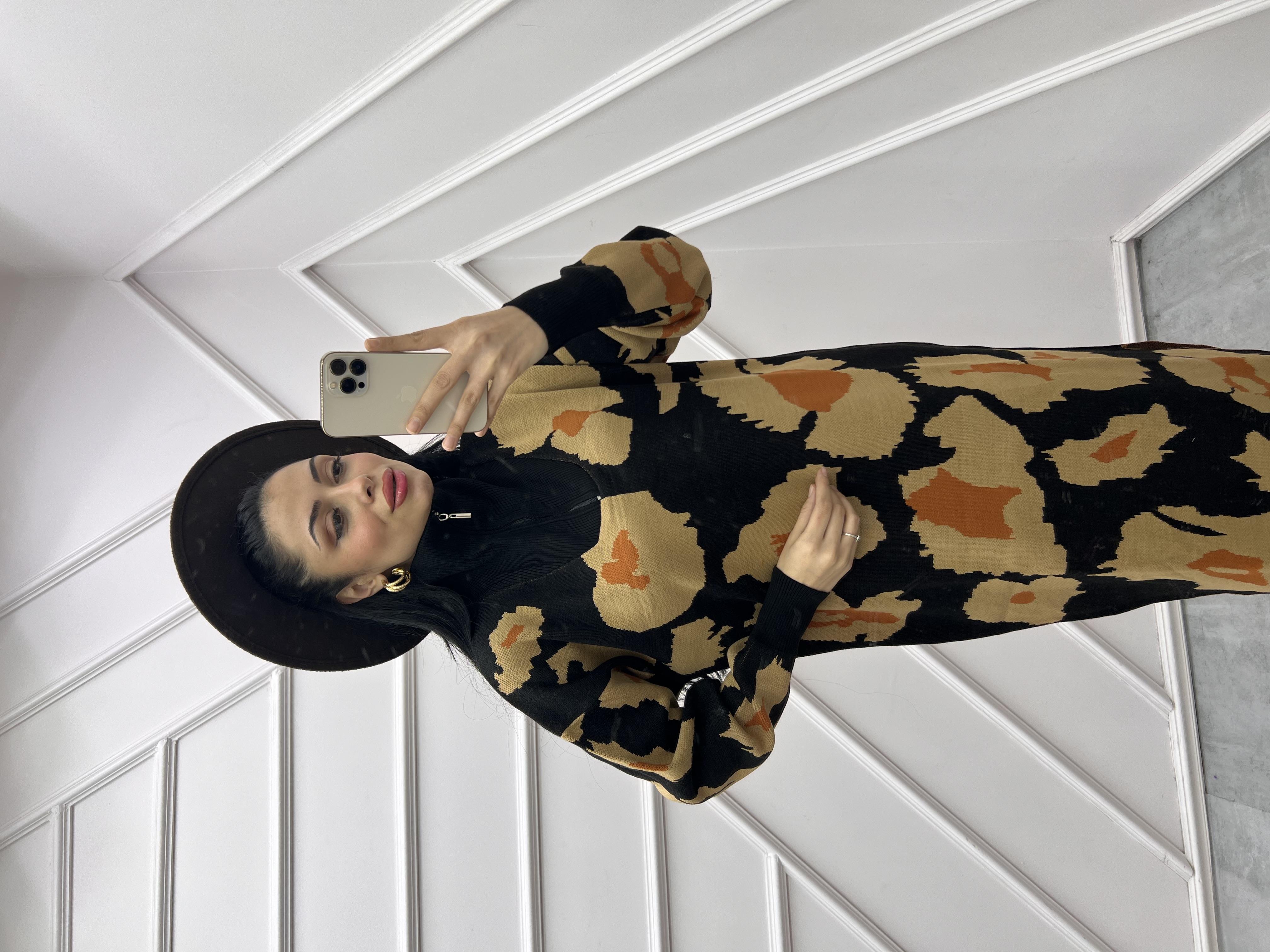 Triko Elbise Leopar Siyah · 5
