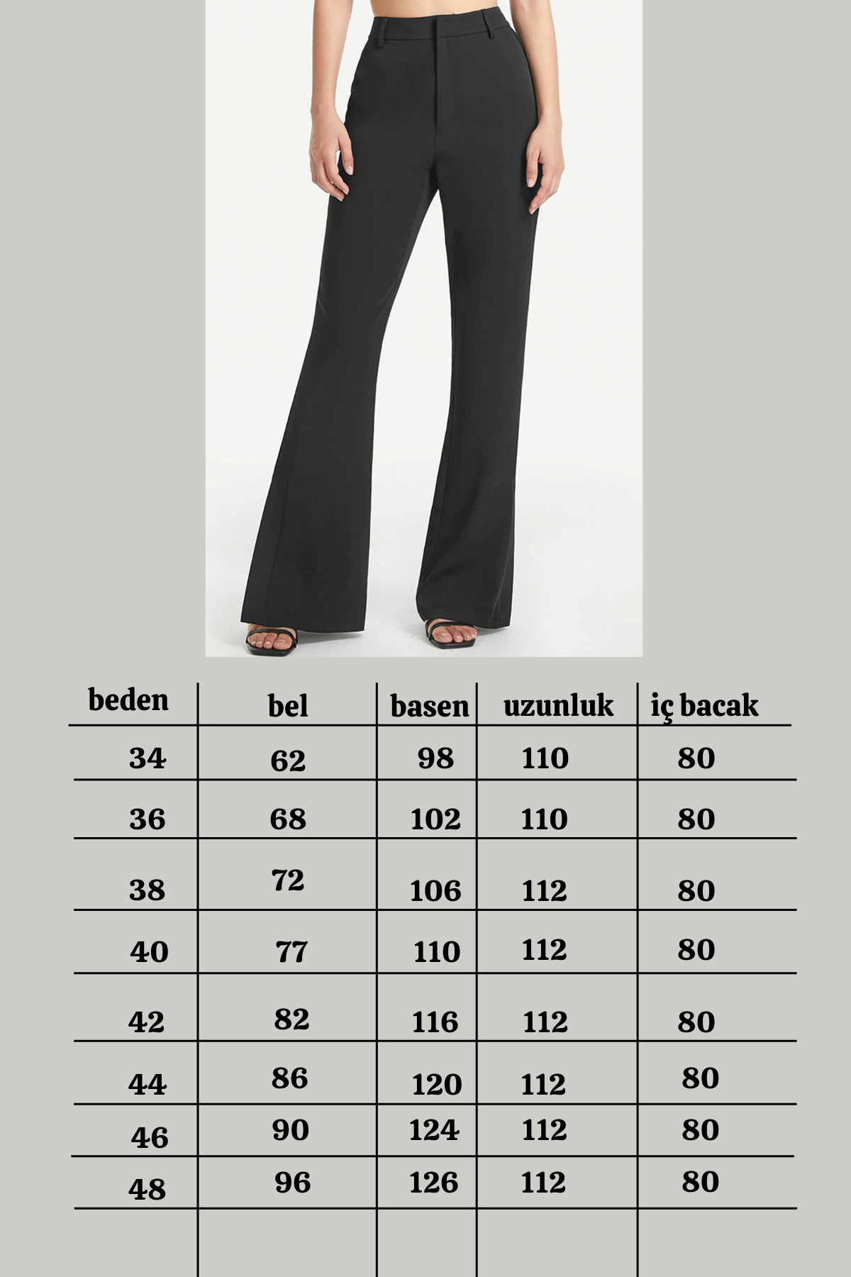  X Nurbeli Kadın İspanyol Paça Basic Pantolon