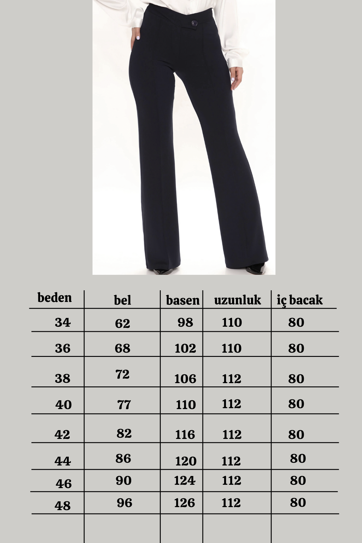  X Nurbeli Siyah Kadın Asimetrik Palazzo Pantolon