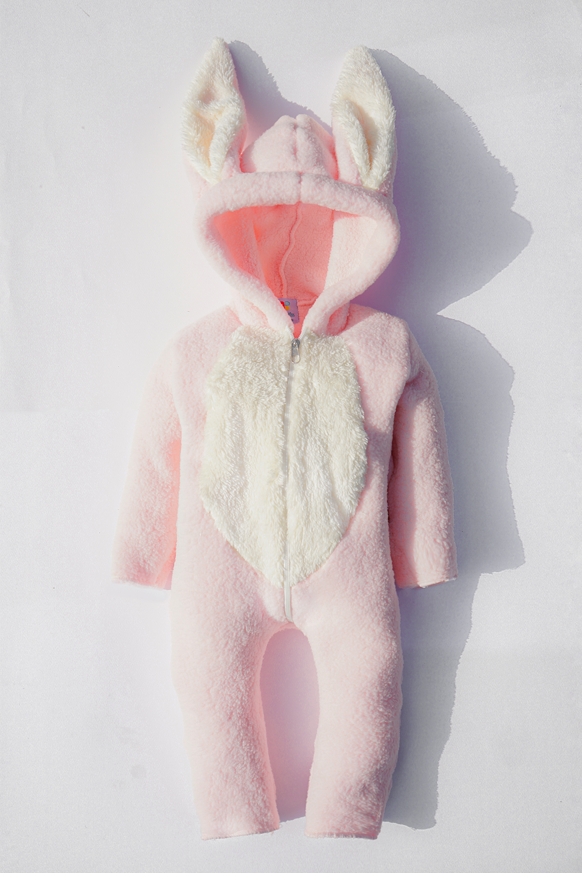 Kız Bebek Ve Çocuk Peluş Pembe Patikli Tavşan Tulum