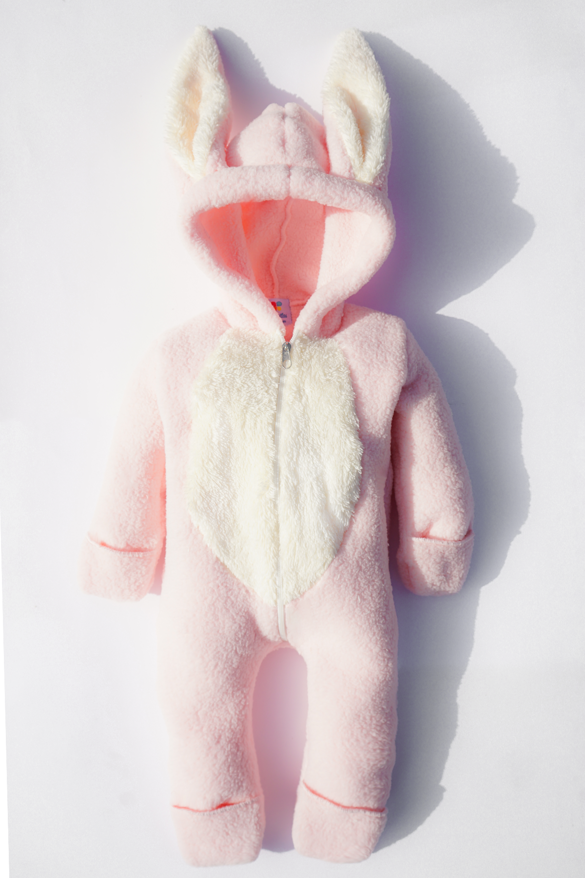 Kız Bebek Ve Çocuk Peluş Pembe Patikli Tavşan Tulum