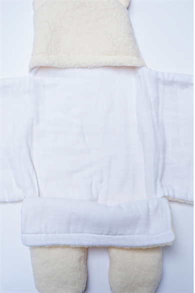  Ayıcık Tasarımlı Müslin Astarlı Peluş Kundak