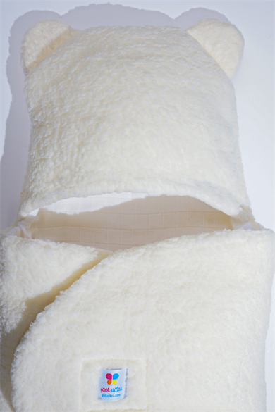  Ayıcık Tasarımlı Müslin Astarlı Peluş Kundak