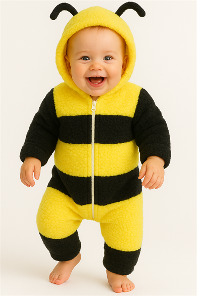  Kız Erkek Bebek Ve Çocuk Kışlık Peluş Arı Tulum