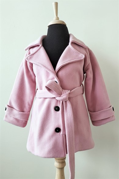 1-14 Yaş Kız Çocuk Mevsimlik Müslin Astarlı Trençkot