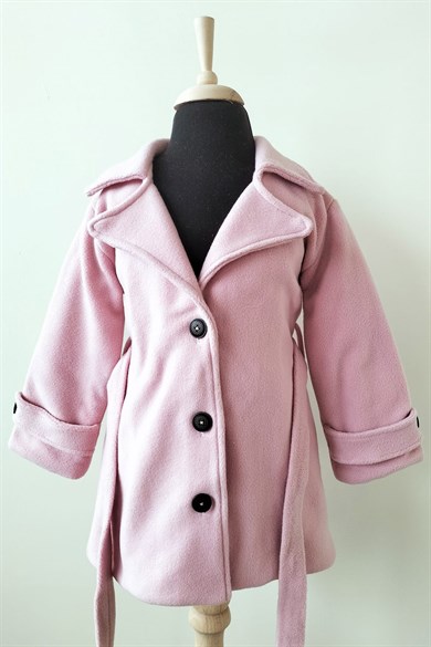 1-14 Yaş Kız Çocuk Mevsimlik Müslin Astarlı Trençkot