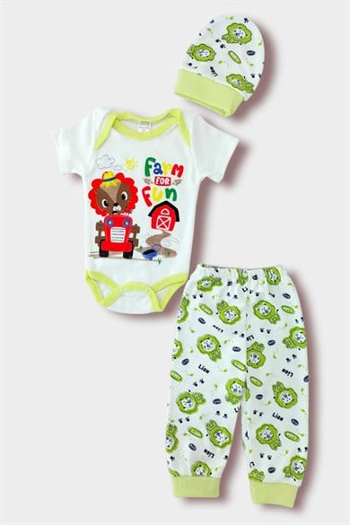 3-9 Ay Erkek Bebek Bereli Zıbın Takımı