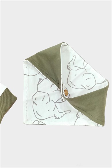 6-24 Ay Kısa Kollu Yakalıklı Düğme Detaylı Üç Parça Takım