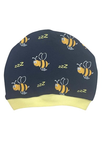 Bereli Kız & Erkek Bebek Sarı Uzun Kollu Çıtçıtlı Arıcık Desenli Üç Parça Bebek Takımı