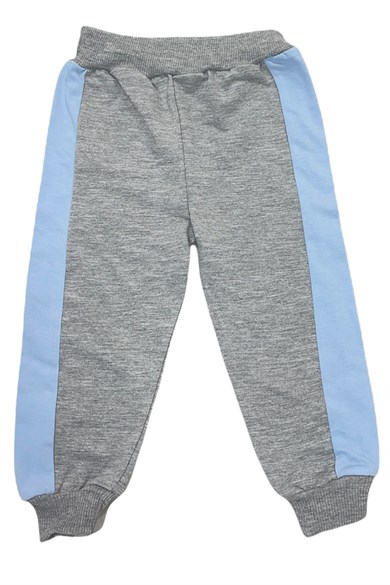 Erkek Bebek Açık Mavi Cep Detaylı Uzun Kollu Kapüşonlu İkili Takım