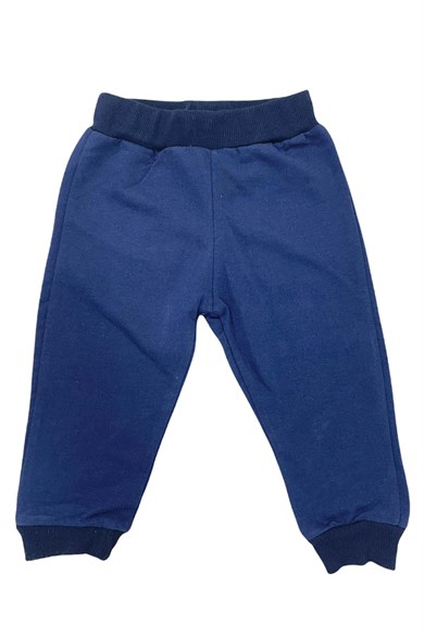 Erkek Bebek Mavi Fermuarlı Uzun Kollu Üçlü Takım