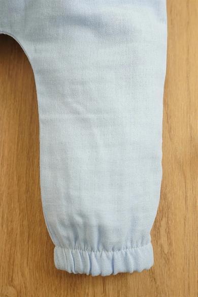 Erkek Bebek Mavi Müslin İkili Takım