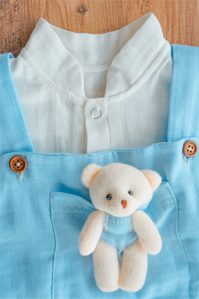 Erkek Bebek Şortlu Kısa Kollu Salopet Takım