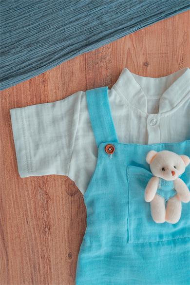 Erkek Bebek Şortlu Kısa Kollu Salopet Takım