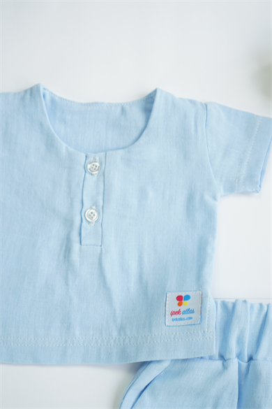 Erkek Kız Bebek Müslin Kısa Kollu Takım