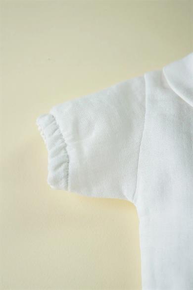 Kız Bebek Bebe Yaka Kısa Kollu Müslin Gömlek