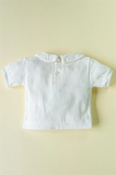 Kız Bebek Bebe Yaka Kısa Kollu Müslin Gömlek