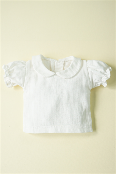 Kız Bebek Kısa Kollu Bebe Yaka Fırfırlı Müslin Gömlek