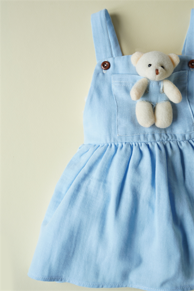 Kız Bebek Oyuncak Ayıcıklı Müslin Salopet