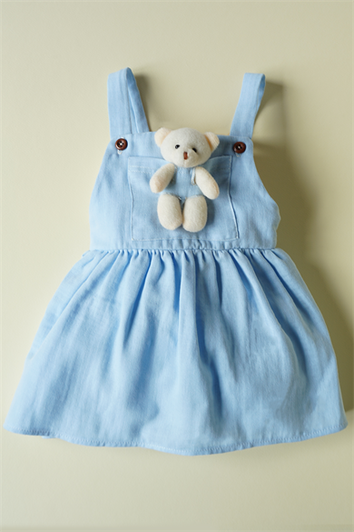 Kız Bebek Oyuncak Ayıcıklı Müslin Salopet