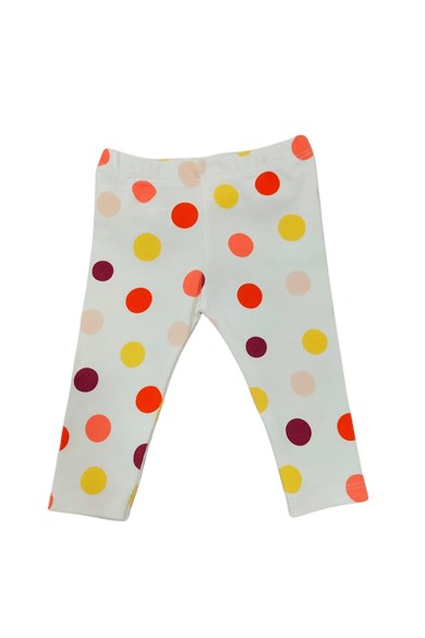 Kız Bebek Puantiyeli Pamuklu Uzun Kollu İkili Takım