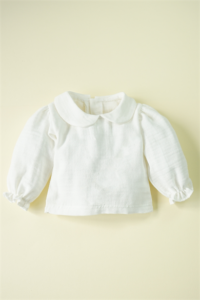 Kız Bebek Uzun Kollu Müslin Fırfırlı Çocuk Gömleği