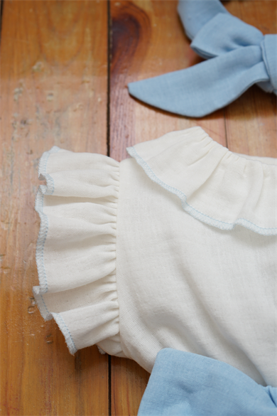 Kız Bebek Ve Çocuk Bandanalı Fiyonklu Müslin Elbise