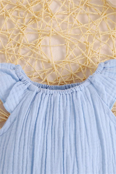 Kız Bebek Ve Çocuk Bandanalı Müslin Tulum