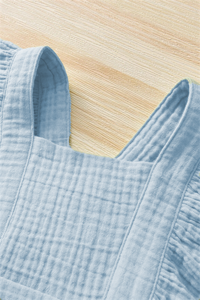 Kız Bebek Ve Çocuk Fırfırlı Kolsuz Müslin Elbise