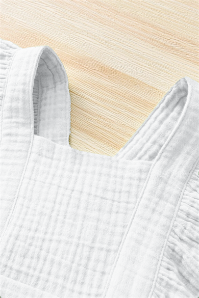 Kız Bebek Ve Çocuk Fırfırlı Kolsuz Müslin Elbise