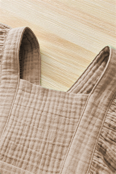 Kız Bebek Ve Çocuk Fırfırlı Kolsuz Müslin Elbise